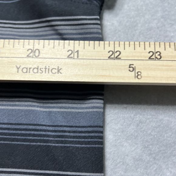 Under Armour Shirt Mens Size Large Gray Striped Short Sleeve Polo Shirt Collared - Picture 10 of 15